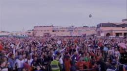 Scenes in Marrakesh as Morocco  made #FIFAWorldCup history.   Dima Maghrib.
