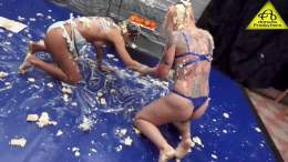 New Sale.  Funny custom video of @MinnieManga and @nomimelone They battle becomes a creamcake wrestling. Fun!!!