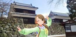 #日本探検デレスポカレンダー 冬の長野県から 亜里沙先生と \u2460上田城 \u2461懐古園 \u2462浅間山 \u2463美里さんとJR小海線美里駅 私、浅間山を見るのが好きで\u2462の撮影地・御代田町辺りは雄大に裾野を広げる感じが良き (サッポロラーメン亜里沙の帰りですが)  #持田亜里沙 #間中美里  #デレステAR #デレスポAR