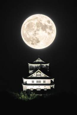 本日撮影した岐阜城&times;中秋の名月