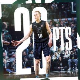 20 points and 8 boards to lead the way in his home state last night