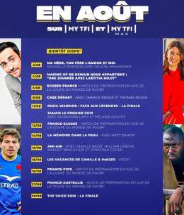 Et voici le programme pour accompagner votre mois d'Ao&ucirc;t sur #MYTF1  !