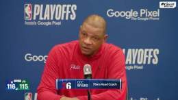 "Jayson Tatum's 3PT... awful that wasn't called. Awful."   Doc Rivers had some things to say about the officiating in Game 4