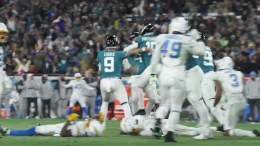 The kick that completed a comeback for the ages. @Jaguars