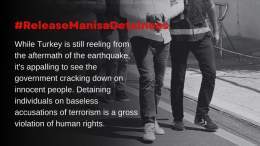 While Turkey is still reeling from the aftermath of the earthquake, it's appalling to see the government cracking down on innocent people. Detaining individuals on baseless accusations of terrorism is a gross violation of human rights.  #TurkeyEarthq