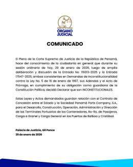 Comunicado del Pleno de la Corte Suprema de Justicia. #panama #ojudicialpanama