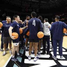 "We've fought all season to get here and feel this moment and it's everything we've expected it to be, but we've still got more games to play and we're not satisfied." - @llseth23  #WeAre | #MarchMadness