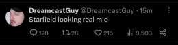 DreamcastGuy tweeted this 10 minutes into the Starfield Direct  As I tweet this, the Starfield Direct is still going on.