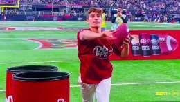 Derek Carr throwing it up for grabs in the end zone