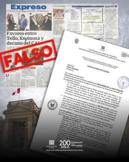 El Poder Judicial remitió una carta al diario Expreso por difundir información falsa e inexacta que afecta la imagen institucional y desconoce la verdad de los hechos. Demandamos su inmediata rectificación. Leer: