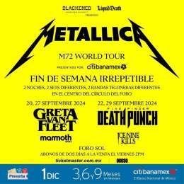 "Metallica":  Porque anunciaron conciertos en CDMX para septiembre de 2024.