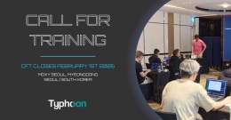 Join an elite lineup of trainers and teach the next generation of hackers at the best offensive security event in Asia. Submit your talk today at:TyphoonCon 2026 Call for TrainingFrom typhooncon.com