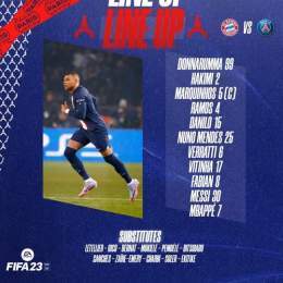 The Parisian starting lineup for the Champions League round of 16 2nd leg!   #FCBPSG I @EASPORTSFIFA