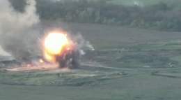 The aftermath of a Ukrainian strike on a Russian position in Vesele, Kharkiv Oblast. Presumably ammunition storage.