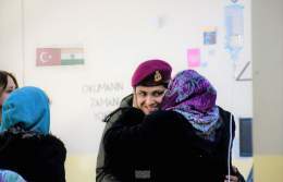 Emotional Moment  A Turkish woman thanking Indian Army doctor for saving live of her son and daughter in earthquake affected Turkey.    #TurkeySyriaEarthquake #TurkeyEarthquake  #OperationDost