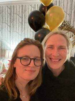 The beautiful and brilliant author of the novel Women Talking @BranchMiriam (Miriam Toews) and I, last night. I&rsquo;m very lucky to know this woman and to have had the privilege of walking around inside her wild imagination. #WomenTalking