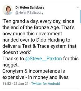 Thank you @Steve__Paxton   &pound;10,000 a day back to the end of the Bronze age.  That's how much @Conservatives spent on Track and Trace, To fail.  The shareholders made plenty though.  #nhsstrikes #ToryCorruption
