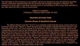 BREAKING: Valkyrie has just updated their spot #Bitcoin ETF filling!  This is further evidence that the SEC is working together with the issuers to complete the fillings!