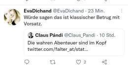 Strafrechtsexpertin Eva Dichand. Ich warte noch auf ihre Definition eines Betrugs ohne Vorsatz ;-)  Kleiner Hinweis: &sect; 146 StGB (Betrug) beginnt mit den Worten: "Wer mit dem Vorsatz ..."