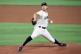 2023 WORLD BASEBALL CLASSIC&trade;️ 決勝 日本 vs アメリカ  #今永昇太 投手、#戸郷翔征 投手、#髙橋宏斗 投手のリレーで5回を終えて1失点の好投！  \u25bc侍ジャパン試合速報  #侍ジャパン #WorldBaseballClassic