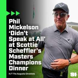 According to attendees of the exclusive dinner at Augusta National, three-time Masters champion Phil Mickelson largely kept to himself and did not utter a word throughout the evening