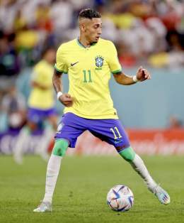 Raphinha (25 anos) entre todos os jogadores do Brasil na Copa do Mundo 2022:  1&ordm; em chutes realizados (7) 1&ordm; em chutes certos (6) 1&ordm; em passes decisivos (8) 1&ordm; em grandes chances criadas (3) 1&ordm; em dribles certos (4) 1&ordm; e