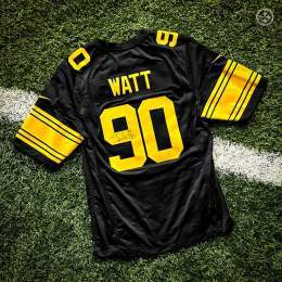 RT + like for the chance to win an autographed @_TJWatt Color Rush jersey   If you&rsquo;re not the lucky winner, you can shop the Color Rush collection at the @SteelersShop