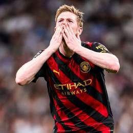 Kevin De Bruyne:  Man United:  Liverpool:  Chelsea:  Arsenal:  Spurs:  Real Madrid:  Barcelona:  Atleti:  Bayern:  PSG:  Inter:   Goated.