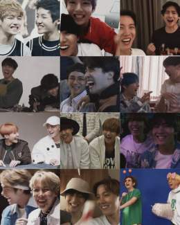 "When taehyung laughs, hyung laughs too." - hobi