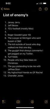 Super Bowl week has been awesome, but for some reason people wanna try and bring me down on such a busy/fun week.  With that said this is my new enemy&rsquo;s list as of February 9th 2023