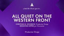 Best Production Design Oscar  'All Quiet on the Western Front'   Congratulations to the talented production design team behind @allquietmovie! #Oscars #Oscars95