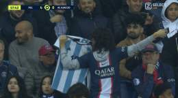 - One PSG fan is showing the people around him who won the World Cup vs France.