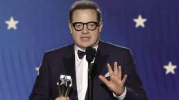Brendan Fraser shared a powerful message while holding back tears as he accepted the award for best actor for #TheWhale at the 2023 Critics Choice Awards
