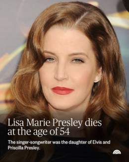 Singer-songwriter Lisa Marie Presley, daughter of Elvis and Priscilla Presley, has died. She was 54.     :Getty Images