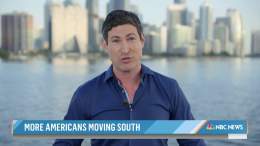 More and more Americans are choosing to leave expensive cities and are heading to Miami, Austin and other southern cities in droves for their favorable weather and lower cost of living.    @SamBrockNBC reports on the trend.