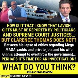 How is it that Supreme Court Justice Clarence Thomas didn't know he had to disclose the lavish gifts he received? And how come Ginni Thomas has not been held accountable for emailing Republicans in swing states in her effort to overturn Joe Biden&rsq