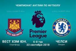 Прогноз на матч Вест Хэм Юнайтед - Челси 23.09.2018 Английская футбольная Премьер-лига  #апл