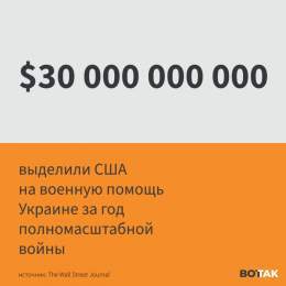 The Wall Street Journal подсчитал, что с начала полномасштабного российского вторжения в Украину Вашингтон выделил более 30 млрд долларов на военную помощь Киеву. О первом пакете помощи президент США Джо Байден объявил 26 февраля 2022 года