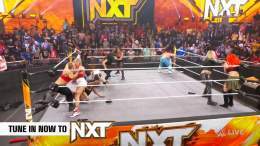 A MASSIVE brawl between the ENTIRE NXT Women's Division ends up with #WWENXT Women's Champion @roxanne_wwe announcing a No.1 Contender's Battle Royal at #NewYearsEvil!