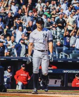 All-time postseason SLG leaders  (min. 70 PA)  1: .756 &mdash; Troy Glaus 2: .744 &mdash; Babe Ruth 3: .739 &mdash; Giancarlo Stanton