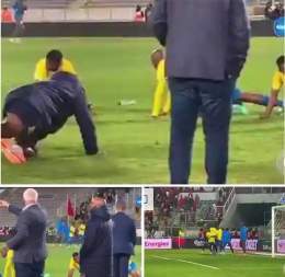 Wydad Casablanca fans were left shocked after they saw #Sundowns remaining at stadium 2do light training after the game.However, their own team left stadium soon after the game ended. Sundowns have been commended by locals for their professionalism #