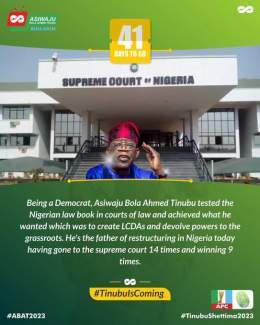 The Obasanjo that ignorant OBI&rsquo;dients worship today was confronted by @officialAbat . He stood against his regressive policies, winning the case in which LCDA&rsquo;s were created and power devolved to the grassroots. Asiwaju is the father of r