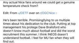 A Nice fan on Sir Jim Ratcliffe. Basically he is saying SJR is a British Glazer