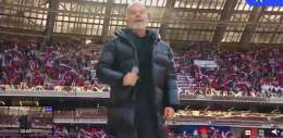 В Лужниках на путинге Газманов скромно заклеил название бренда на нагрудном кармане своего пуховика Prada